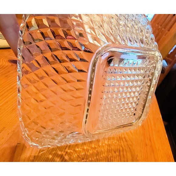 Anchor Hocking Glass Early American Clear VTG Basket weave Candy Fruit Bowl - Picture 6 of 10